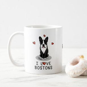 I Liebe Bostons Boston Terriers (schwarz & weiß) Kaffeetasse