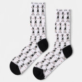 I Liebe Bostons - Boston Terriers (schwarz & weiß) Socken (Linkes Detail)