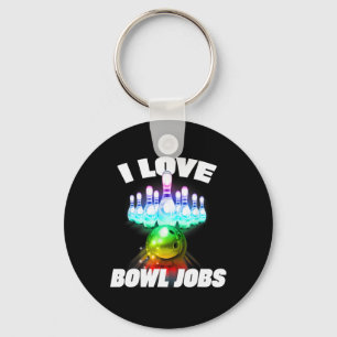 I Liebe Bowl Jobs Gay Rainbow Matching Team Bowlin Schlüsselanhänger