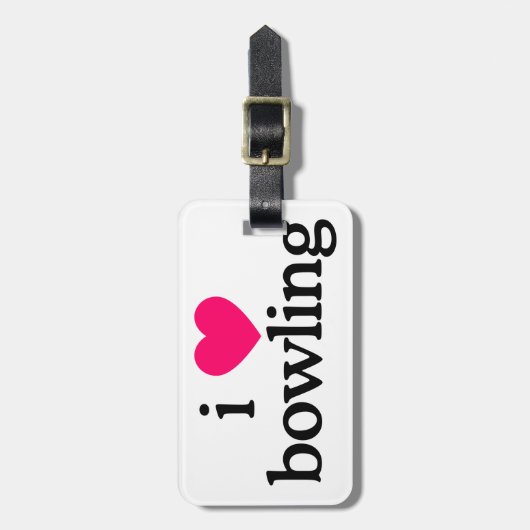 I Liebe-Bowling Gepäckanhänger (Vorderseite vertikal)