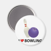 I LIEBE BOWLING MAGNET (Vorderseite/Rückseite)