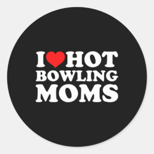 I LIEBE BOWLING MAMAS RUNDER AUFKLEBER