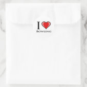 I LIEBE BOWLING RUNDER AUFKLEBER (Tasche)