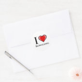 I LIEBE BOWLING RUNDER AUFKLEBER (Umschlag)