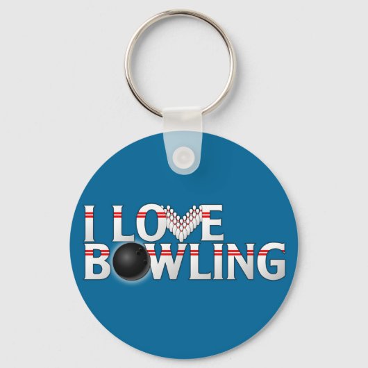 I LIEBE BOWLING SCHLÜSSELANHÄNGER (Vorderseite)