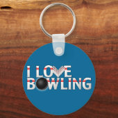 I LIEBE BOWLING SCHLÜSSELANHÄNGER (Vorderseite)