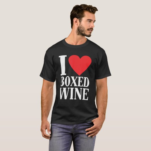 I Liebe Boxed Wein Niedrig Wein 1 T-Shirt (Vorne ganz)