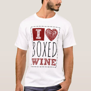 I Liebe Boxed Wine Barbed Wire Heart T-Shirt
