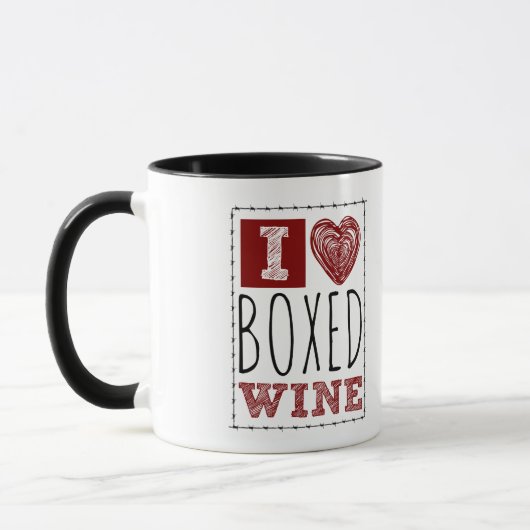 I Liebe Boxed Wine Barbed Wire Heart Tasse (Links)