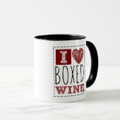 I Liebe Boxed Wine Barbed Wire Heart Tasse (VorderseiteRechts)