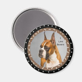 I Liebe Boxer Hunde Magnet (Vorderseite/Rückseite)