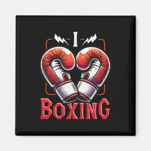 I Liebe Boxing Red Boxing Gloves Heartshape Liebe  Magnet