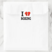 I Liebe Boxing Runder Aufkleber (Tasche)