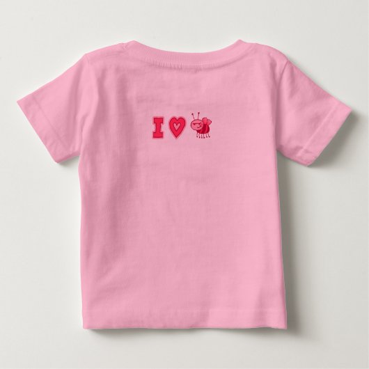 "I Liebe Boys" Säugling T-Shirt in Rosa/Rosa (Rückseite)