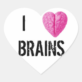 I Liebe Brains Herz-Aufkleber