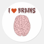 I Liebe Brains Runder Aufkleber (Vorderseite)