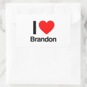 i Liebe brandon Rechteckiger Aufkleber (Tasche)