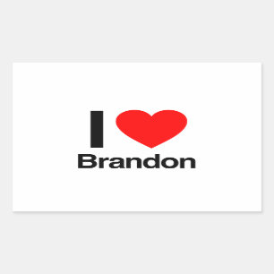 i Liebe brandon Rechteckiger Aufkleber