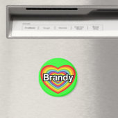 I Liebe Brandy: Regenbogenherz Magnet (In Situ (Geschirrspüler))