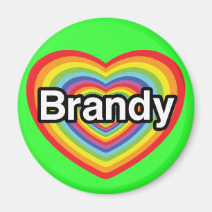 I Liebe Brandy: Regenbogenherz Magnet