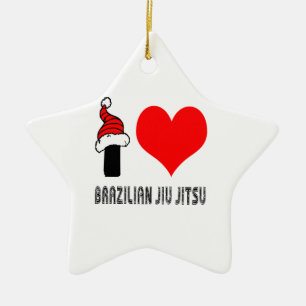 I Liebe-Brasilianer Jiu-Jitsu Entwurf Keramik Ornament