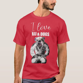I Liebe brasilianischer JiuJitsu BJJ und Hunde T-Shirt