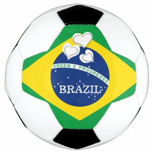 I Liebe Brasilien - Brasilianische Flagge Fußball