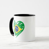 I Liebe Brasilien - Brasilianisches Flaggenherz Tasse (Vorderseite Links)