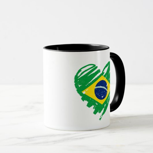 I Liebe Brasilien - Brasilianisches Flaggenherz Tasse (VorderseiteRechts)