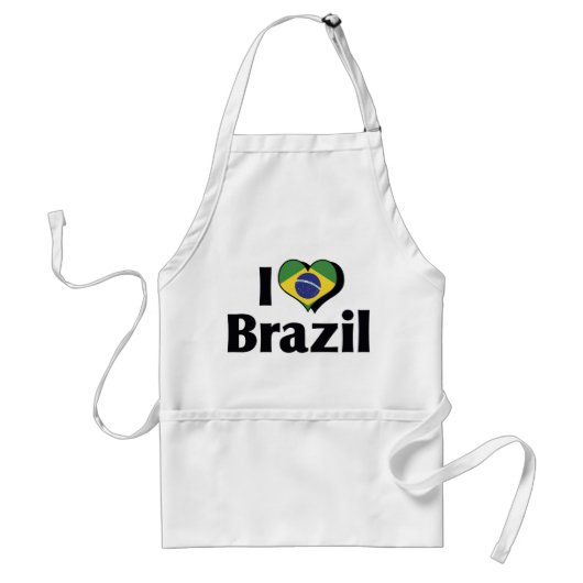 I Liebe Brasilien Flagge Schürze (Vorne)