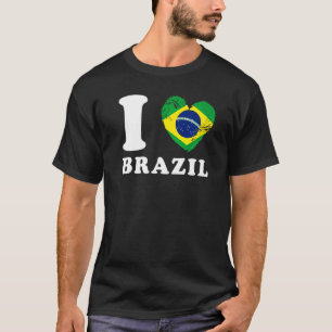 I Liebe Brasilien Herzenflagge Brasilien T-Shirt