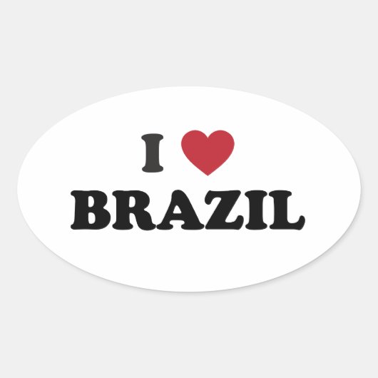 I Liebe Brasilien Ovaler Aufkleber (Vorderseite)