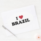 I Liebe Brasilien Ovaler Aufkleber (Umschlag)