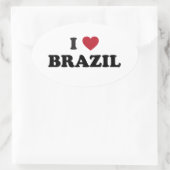 I Liebe Brasilien Ovaler Aufkleber (Tasche)
