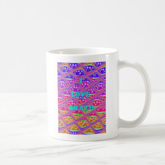 I Liebe Brasilien: Schöne Samba Traditionstöne Kaffeetasse (Rechts)