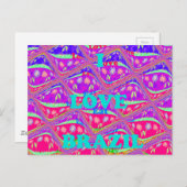 I Liebe Brasilien: Schöne Samba Traditionstöne Postkarte (Vorne/Hinten)