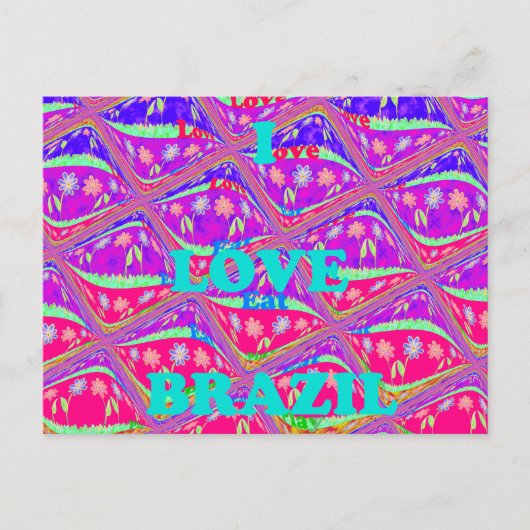 I Liebe Brasilien: Schöne Samba Traditionstöne Postkarte (Vorderseite)