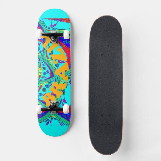 I Liebe Brasilien Spaß Skateboard (Vorderseite)