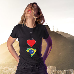 I Liebe Brasilien Vertikal I Herz Brasilianische F T-Shirt