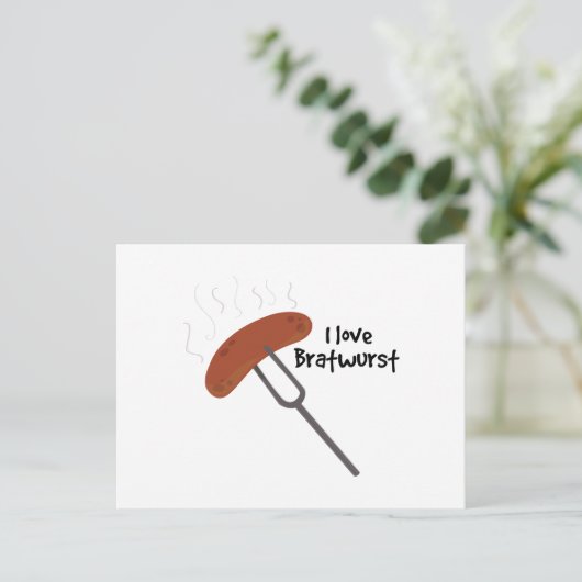 I Liebe Bratwurst Postkarte (Stehend Vorderseite)