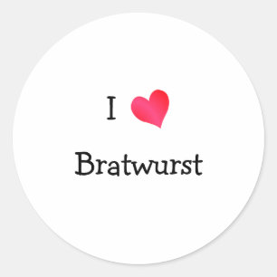 I Liebe Bratwurst Runder Aufkleber