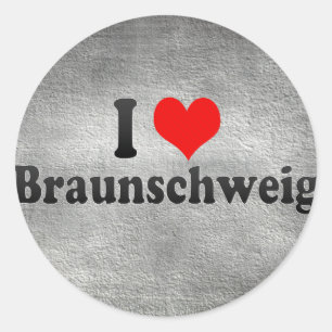 I Liebe Braunschweig, Deutschland Runder Aufkleber