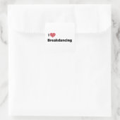 I Liebe Breakdance Quadratischer Aufkleber (Tasche)