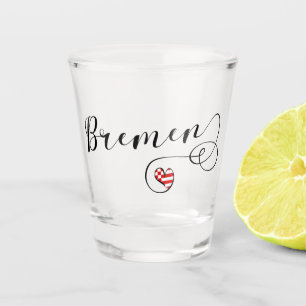 I Liebe Bremen, Bremer Flagge, Deutschland Schnapsglas