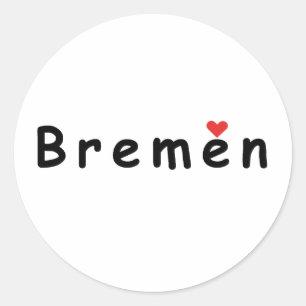 i Liebe Bremen Runder Aufkleber
