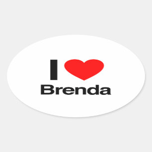 i Liebe brenda Ovaler Aufkleber