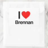 i Liebe Brennan Rechteckiger Aufkleber (Tasche)