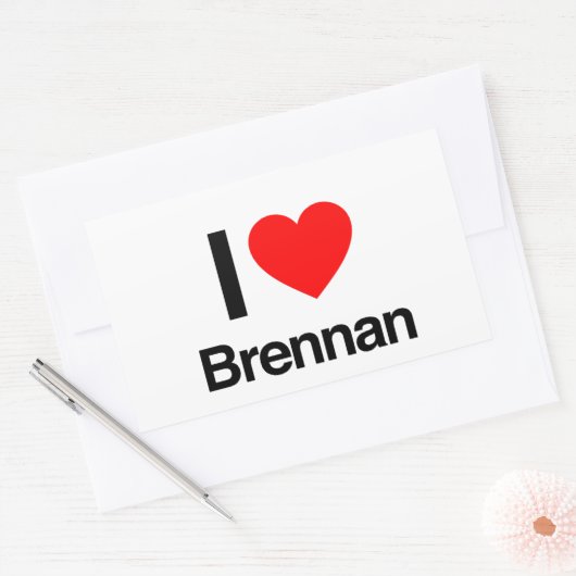 i Liebe Brennan Rechteckiger Aufkleber (Umschlag)