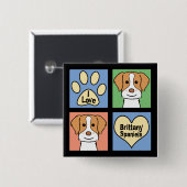 I Liebe-Bretagne-Spaniels Button (Vorne & Hinten)