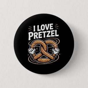 I Liebe Bretzel Spaß Feinschmecker Freude Button